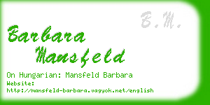 barbara mansfeld business card